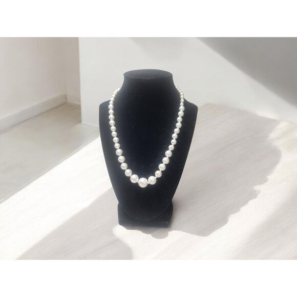 Genuine Classic White Pearl Necklace, Fresh Water Pearl Necklace, Natural Pearl - Picture 7 of 10